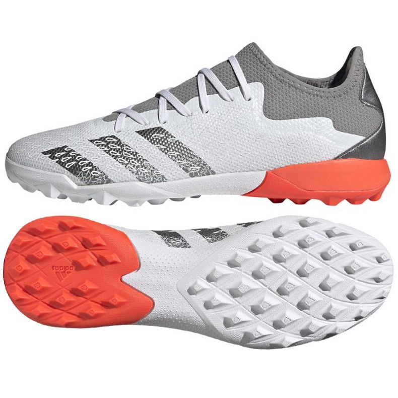 Chaussures de foot Adidas Predator Freak.3 L Tf M FY6292 blanc, blanc, gris / argent blanche 1