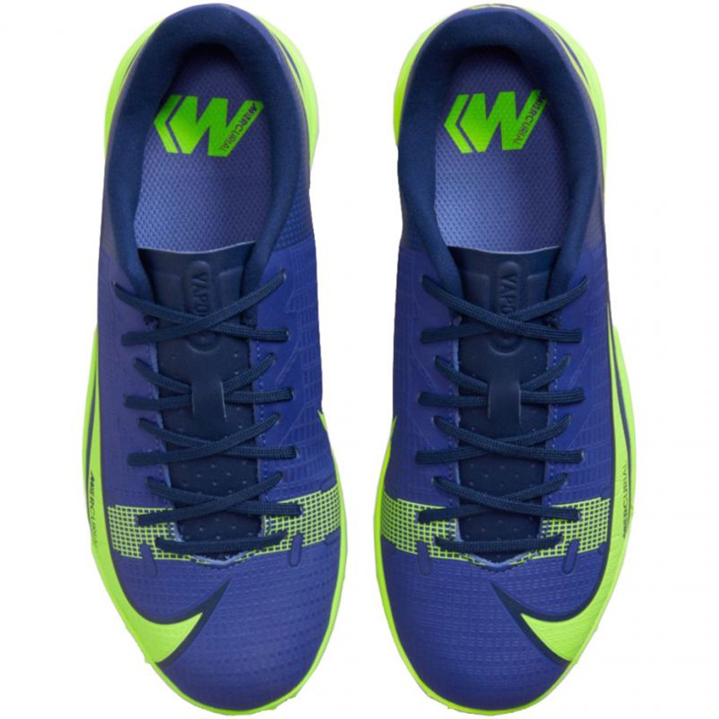 Nike Mercurial Vapor 14 Academy Tf Jr CV0822 474 chaussures de football bleu vert bleu 1