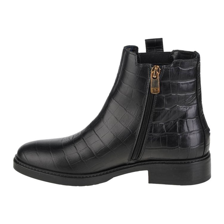 Tommy Hilfiger Croco Look Bottines plates habillées W FW0FW05348-BDS noir 1
