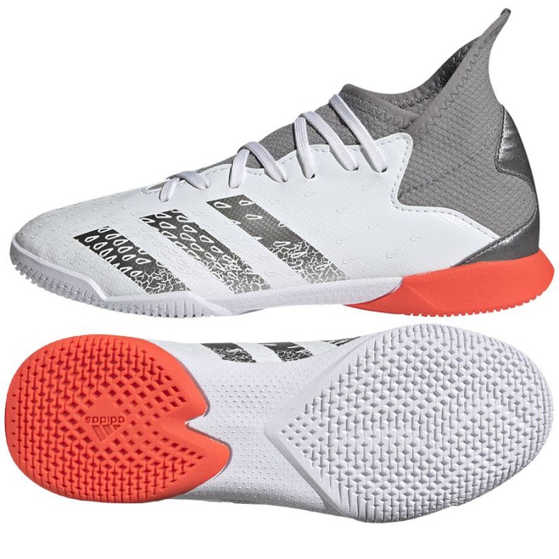 Chaussures de football Adidas Predator Freak.3 In Jr FY6286 gris, blanc blanc 1