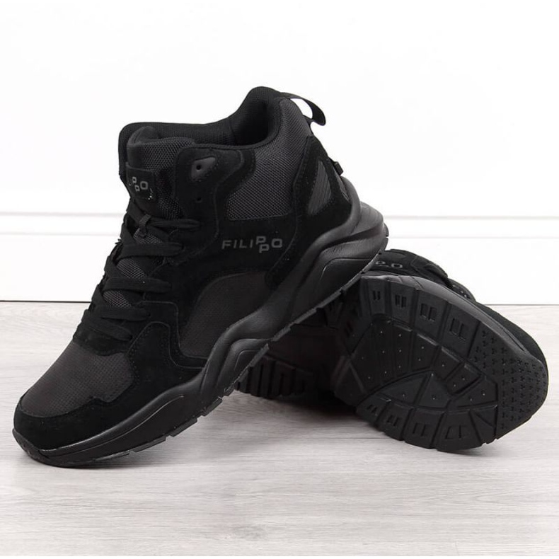 Baskets montantes noires Filippo M PAW305 le noir 1