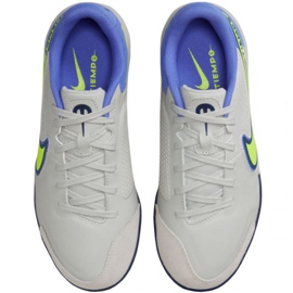 Nike Tiempo Legend 9 Academy Ic Jr DA1329 075 chaussures de football vert, bleu, gris / argent nuances de gris 1