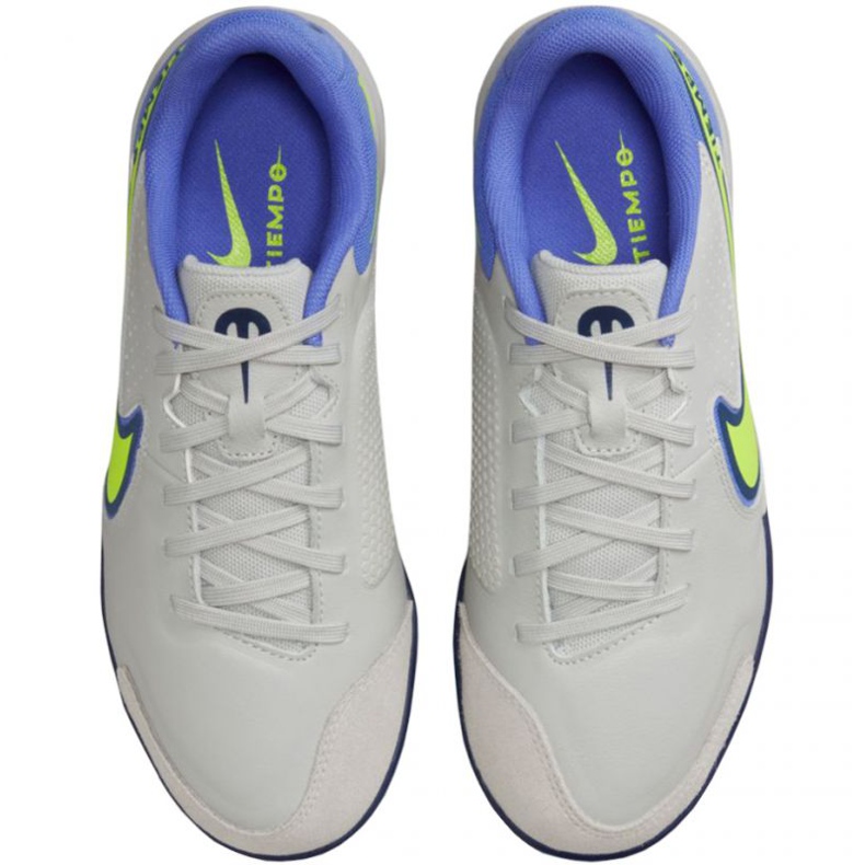 Nike Tiempo Legend 9 Academy Ic Jr DA1329 075 chaussures de football vert, bleu, gris / argent nuances de gris 1