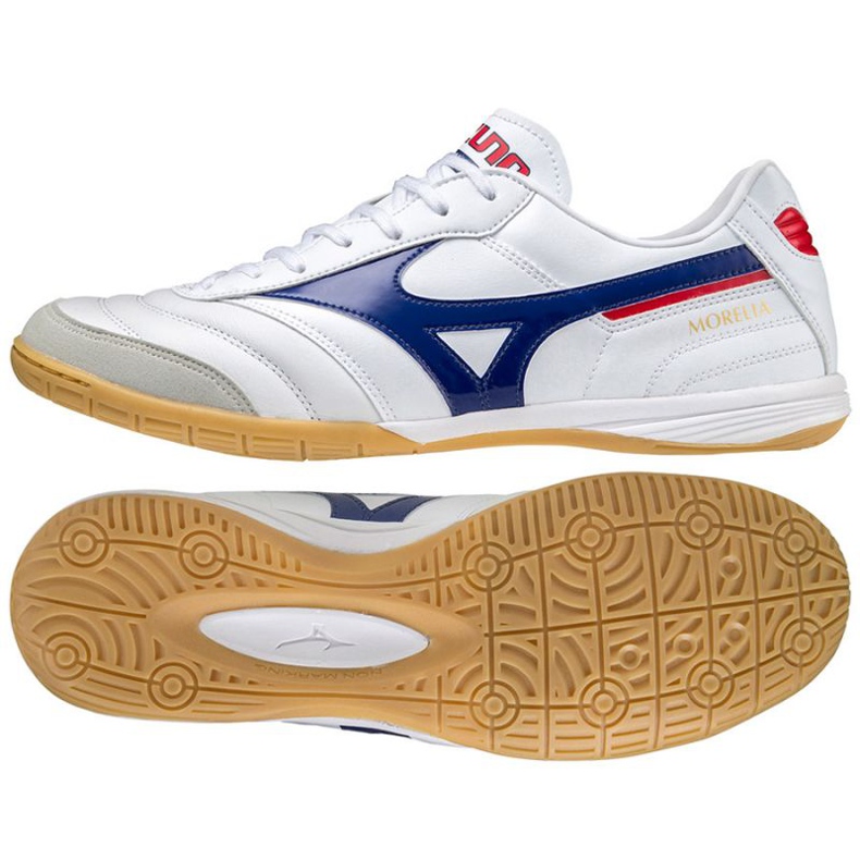Mizuno Morelia M Q1GA210125 chaussures de football blanc, royal blanc 1