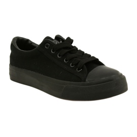 NEWS Baskets à lacets noirs classiques pour femmes 22SP02-4505 le noir 1