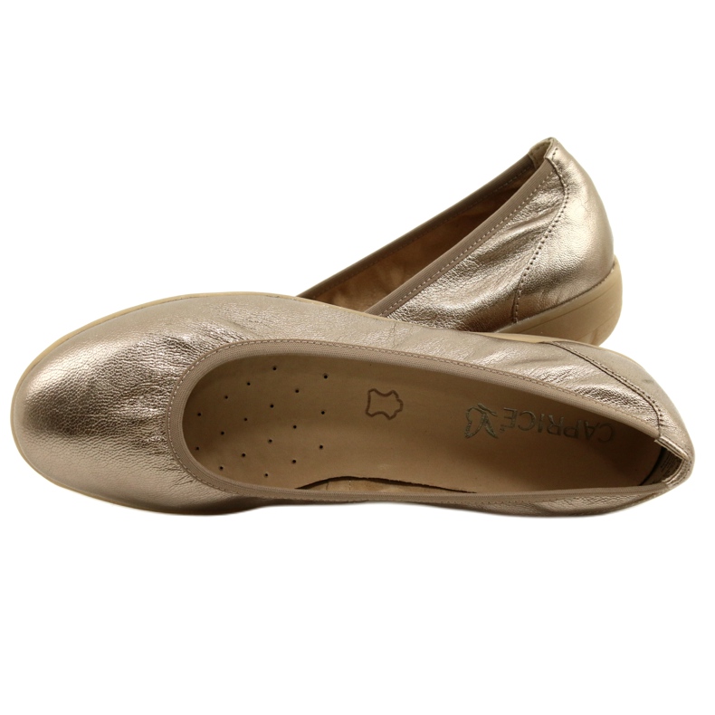 Caprice Ballerine Taupe Métallisé 9-22161-28 beige multicolore d'or 7