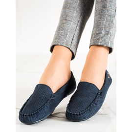 Goodin Mocassins Ajourés En Daim bleu 2