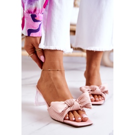 FJ1 Chaussons En Cuir Avec Un Nœud Rosalee Rose 2 FJ1 Chaussons En Cuir Avec Un Nœud Rosalee Rose 2