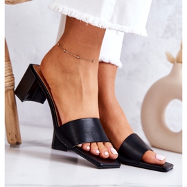 FJ1 Sandales Netty en cuir noir sur le talon le noir 5