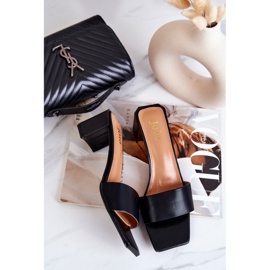 FJ1 Sandales Netty en cuir noir sur le talon le noir 6