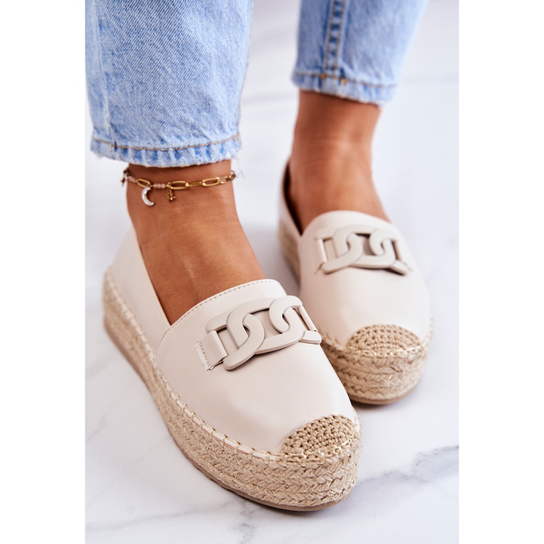 FB2 Espadrilles Classiques Sur Plateforme Julianne Beige 1