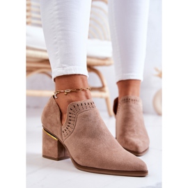PS1 Santiags ajourées en daim beige foncé Valerie 7