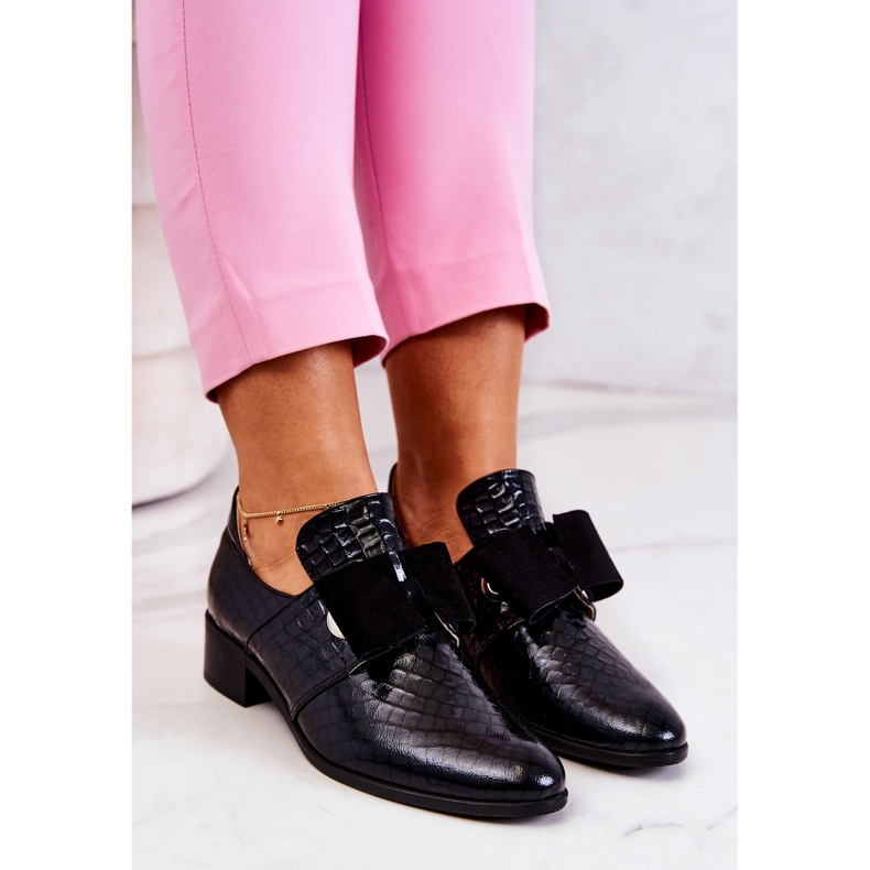 PA2 Chaussures en Cuir Serpent Noir Marleigh 1