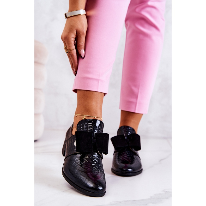 PA2 Chaussures en Cuir Serpent Noir Marleigh 2