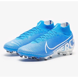 Nike Mercurial Superfly 7 Elite Ag Pro M AT7892 414 bleu blanc chaussures multicolore 2