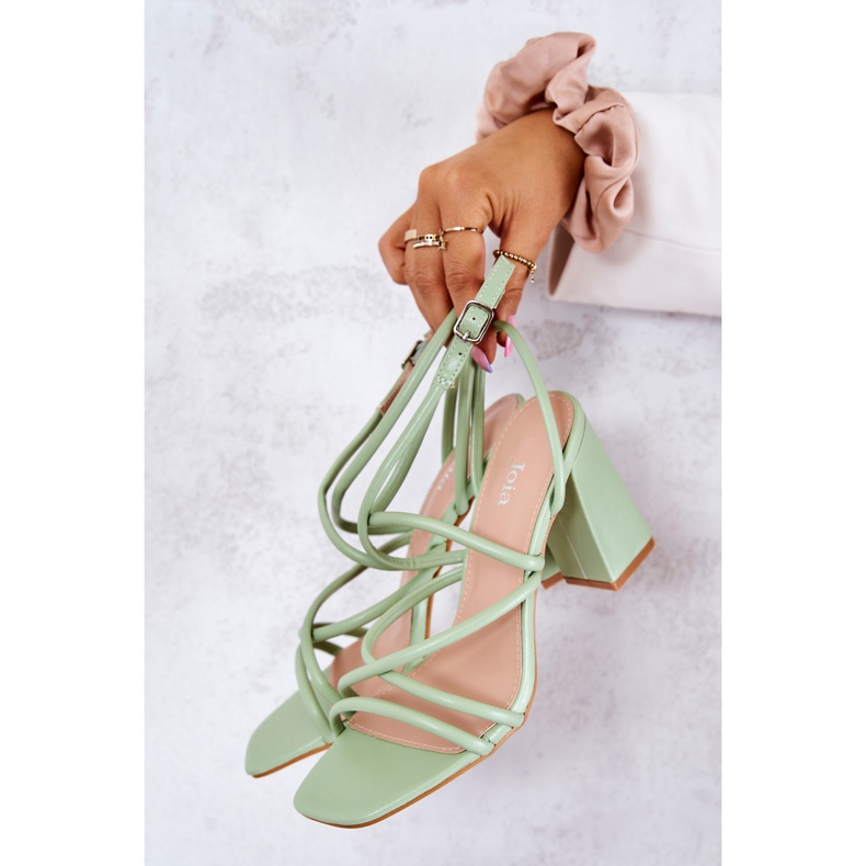 FJ1 Sandales à talons Lucetta vertes classiques 1