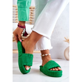 FJ1 Pantoufles sur la plate-forme Green Lilly vert 2