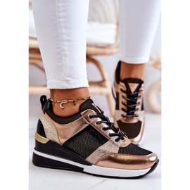 Vinceza Chaussures de Sport Baskets Noir et Doré Sharon le noir d'or 1