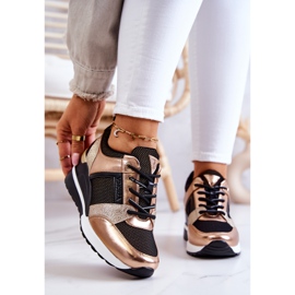 Vinceza Chaussures de Sport Baskets Noir et Doré Sharon 2