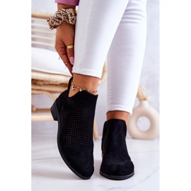 Vinceza Noir Bottines en daim ajourées Shirley noires le noir 2