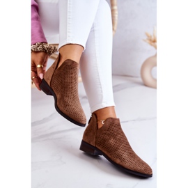 Vinceza Bottines en daim ajourées marron Shirley brun 5