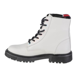 Tommy Hilfiger Jeans Bottes plates à œillets irisés W EN0EN01537-YBL blanche 1