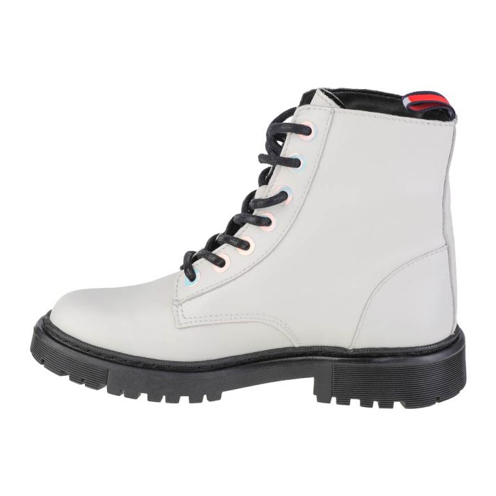Tommy Hilfiger Jeans Bottes plates à œillets irisés W EN0EN01537-YBL blanc 1