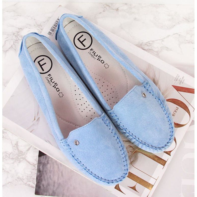 Mocassins en cuir Filippo W PAW201B bleu 2