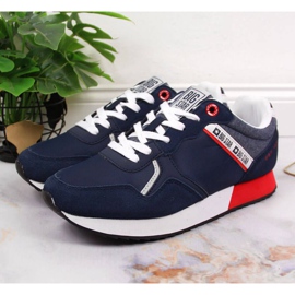 Chaussures de sport en cuir Big Star W JJ274285 bleu marine gris 2