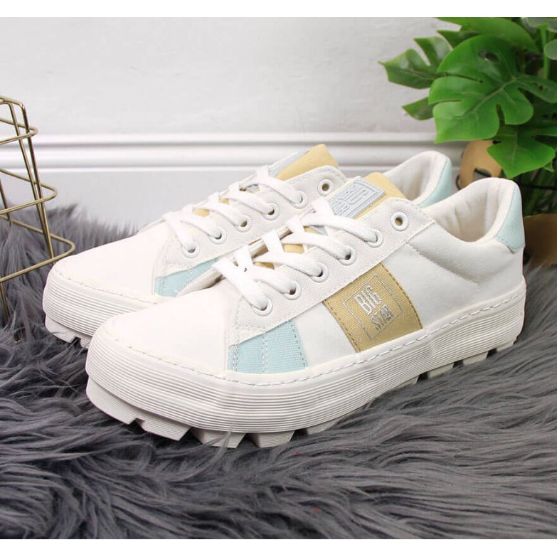 Baskets textiles sur la plate-forme Big Star W JJ274480 blanc blanche 2 Baskets textiles sur la plate-forme Big Star W JJ274480 blanc blanche 2