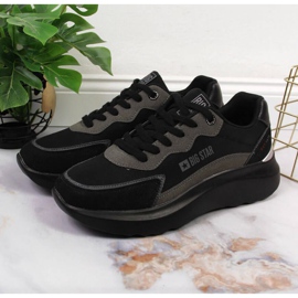 Chaussures de sport noires plateforme Big Star W JJ274989 le noir 2