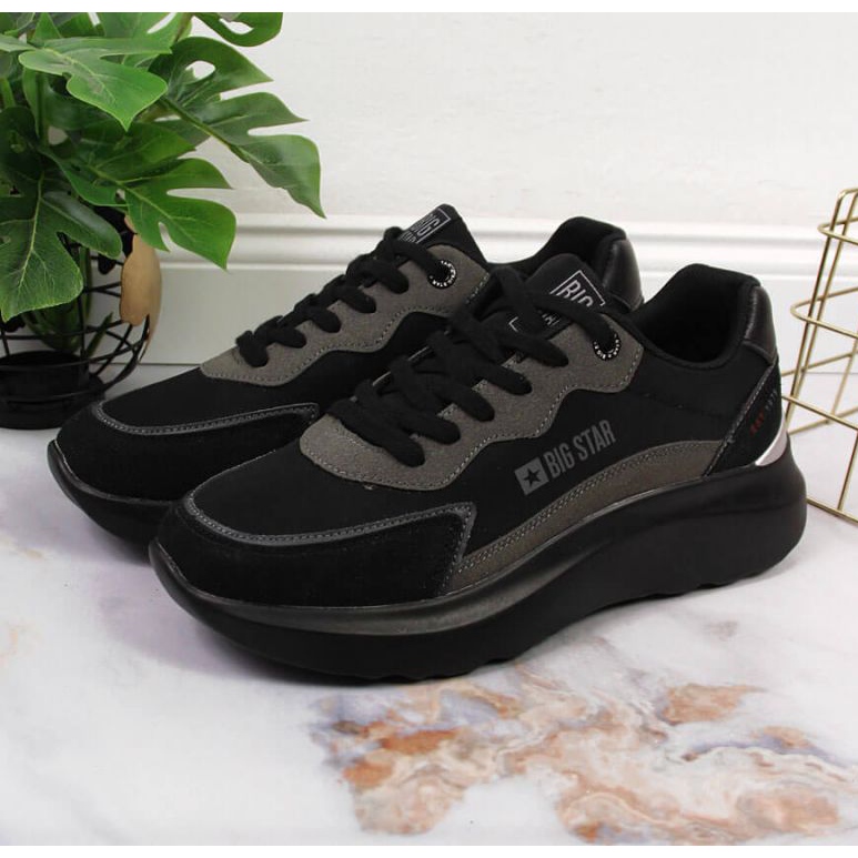 Chaussures de sport noires plateforme Big Star W JJ274989 2