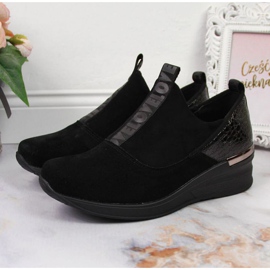 Baskets compensées en cuir Filippo W PAW253A noir 2