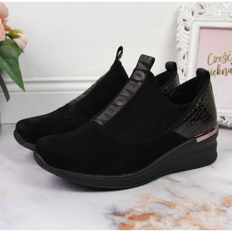 Baskets compensées en cuir Filippo W PAW253A noir le noir 2