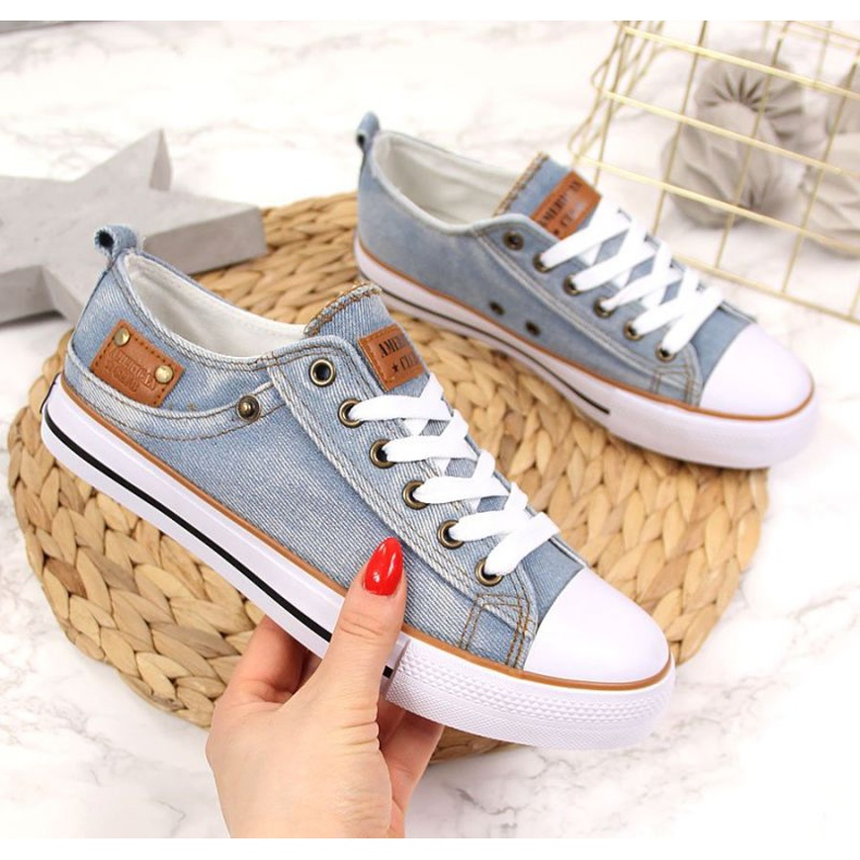 Baskets en jean American Club W AM653B bleu 1