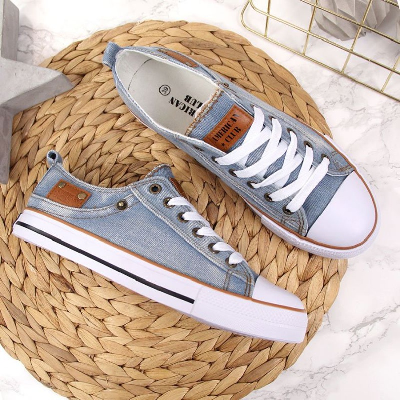 Baskets en jean American Club W AM653B bleu 2