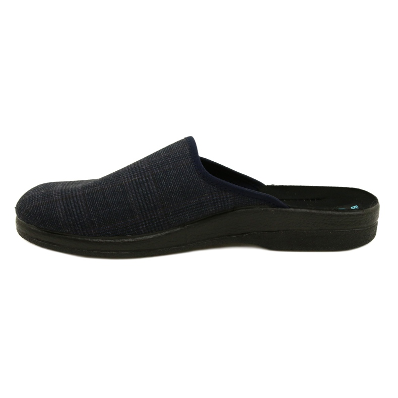 Chaussons pour hommes Chaussons Adanex 27318 Per Pedes à carreaux bleu marine 3