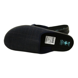 Chaussons pour hommes Chaussons Adanex 27318 Per Pedes à carreaux bleu marin 6
