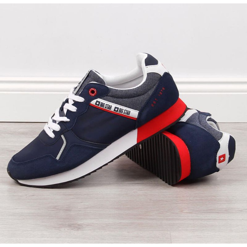 Chaussures de sport Big Star M JJ174146 bleu marine gris 2