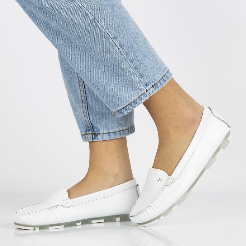 Mocassins en Cuir pour Femme Filippo DP2037 Blanc 5