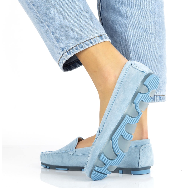 Mocassins femme en cuir Filippo DP2037/22 bleu 7