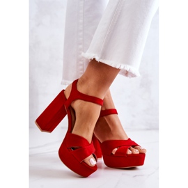 FM1 Sandales à talons rouges en daim Semilla 2