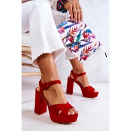 FM1 Sandales à talons rouges en daim Semilla 6