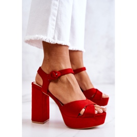 FM1 Sandales à talons rouges en daim Semilla 4
