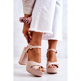 FM1 Sandales à Talons Daim Beige Semilla 2