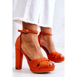 FM1 Sandales Daim On A Pole Orange Lanelle 1