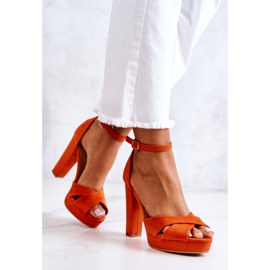 FM1 Sandales Daim On A Pole Orange Lanelle 5