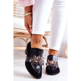 Chaussures en daim avec décoration Davine noire 2