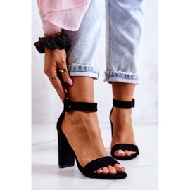 Sandales à talons hauts en daim noir Jacqueline le noir 2