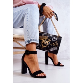 Sandales à talons hauts en daim noir Jacqueline le noir 3